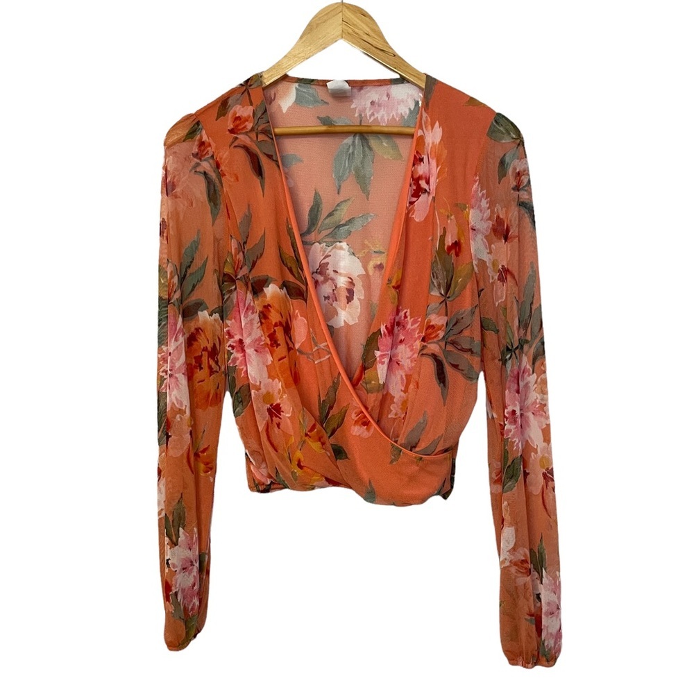Windsor Sheer Wrap Floral Crop Top